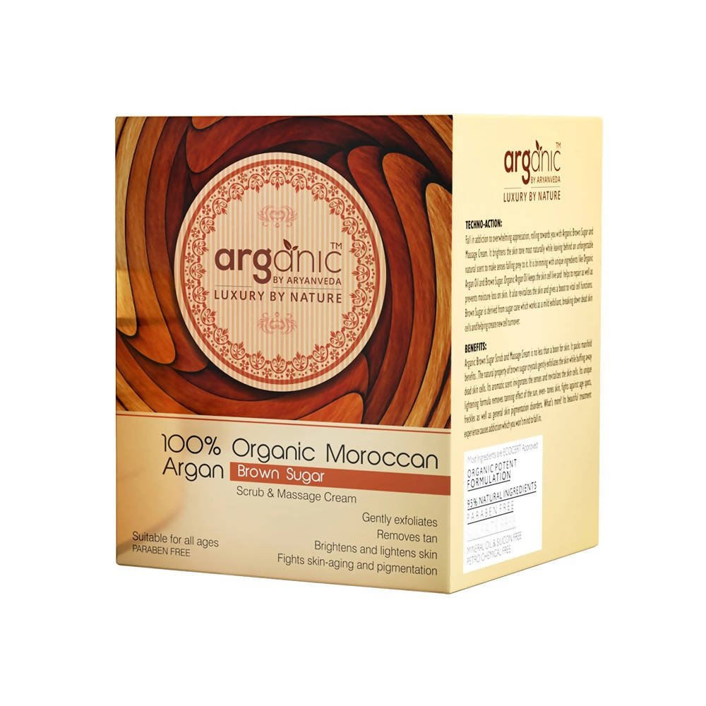 Aaryanveda Arganic Moroccan Argan Brown Sugar Scrub & Massage Cream | Grocsy
