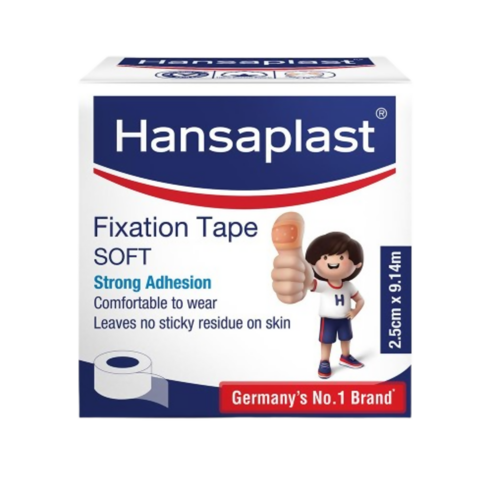 Hansaplast Soft Fixation Tape for Wound Dressing - 2.5cm X 9mtr (12 Count (Pack of 1)) | Grocsy