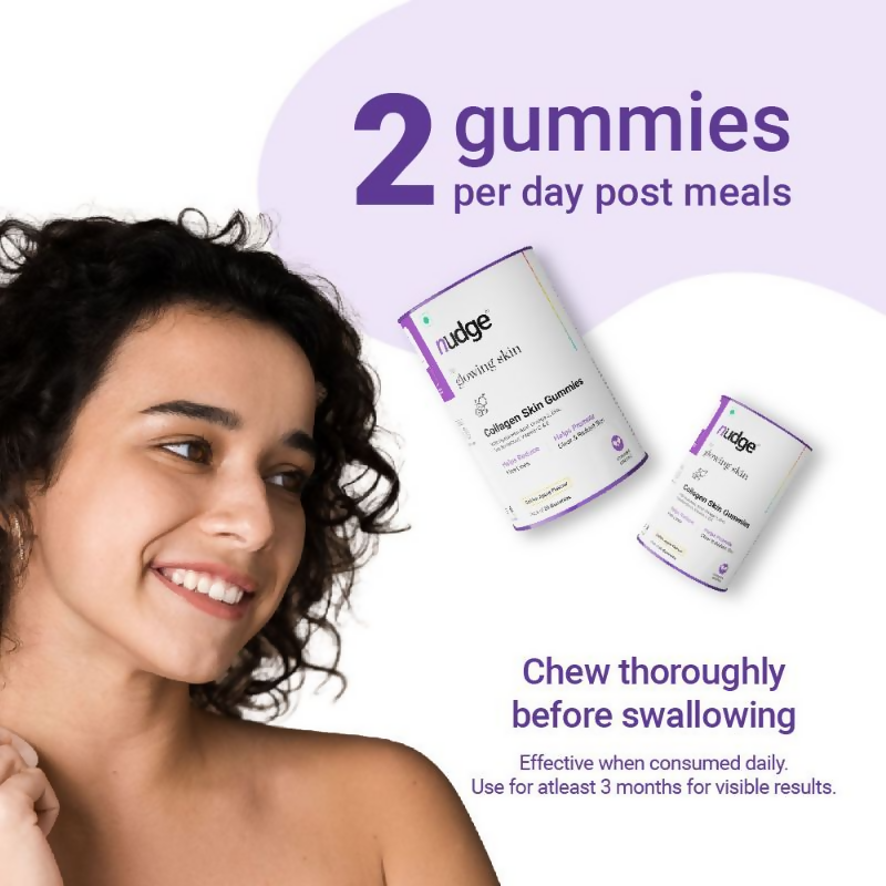Nudge Collagen Skin Health Gummies - Golden Apple Flavour | Grocsy