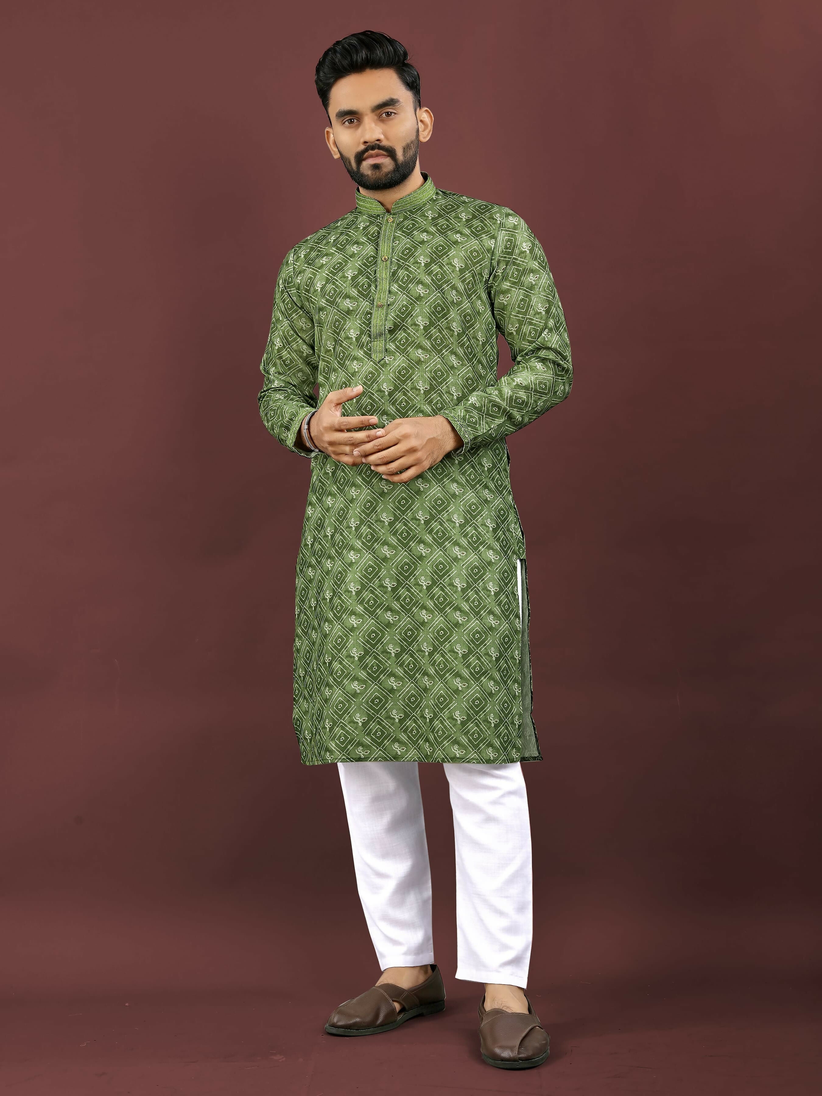 Anaita Green Digital Print Kurta | Grocsy