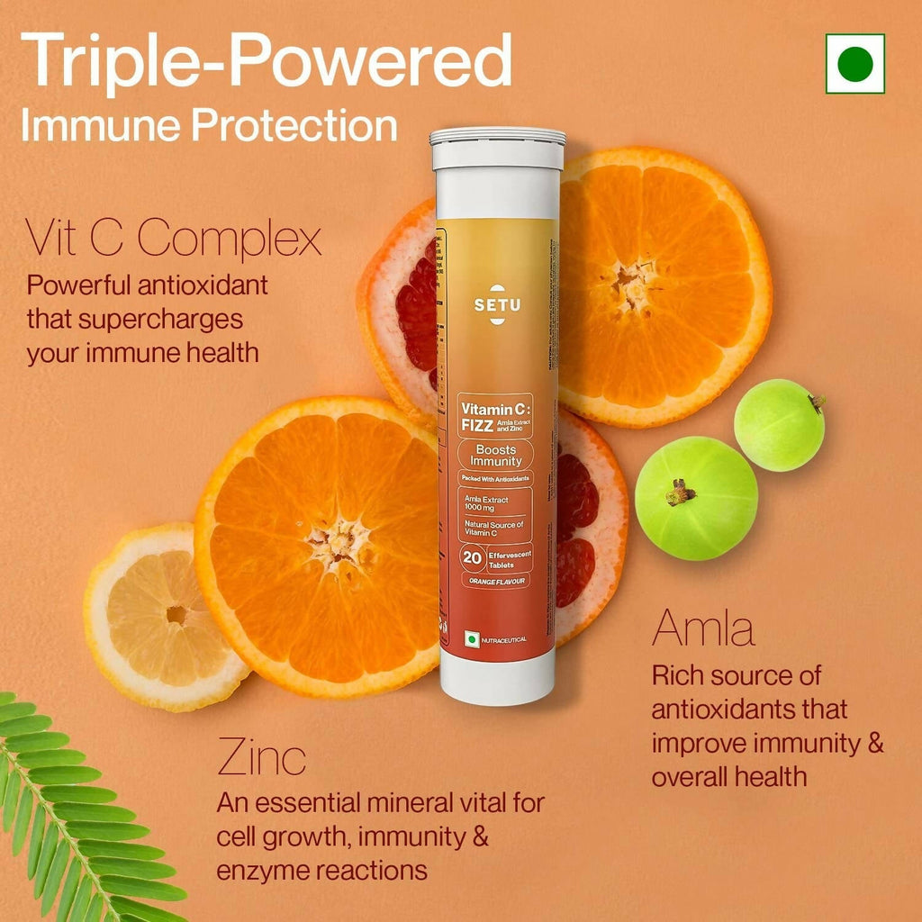 Setu Vitamin C: Fizz - 15 Effervescent Tablets | Grocsy