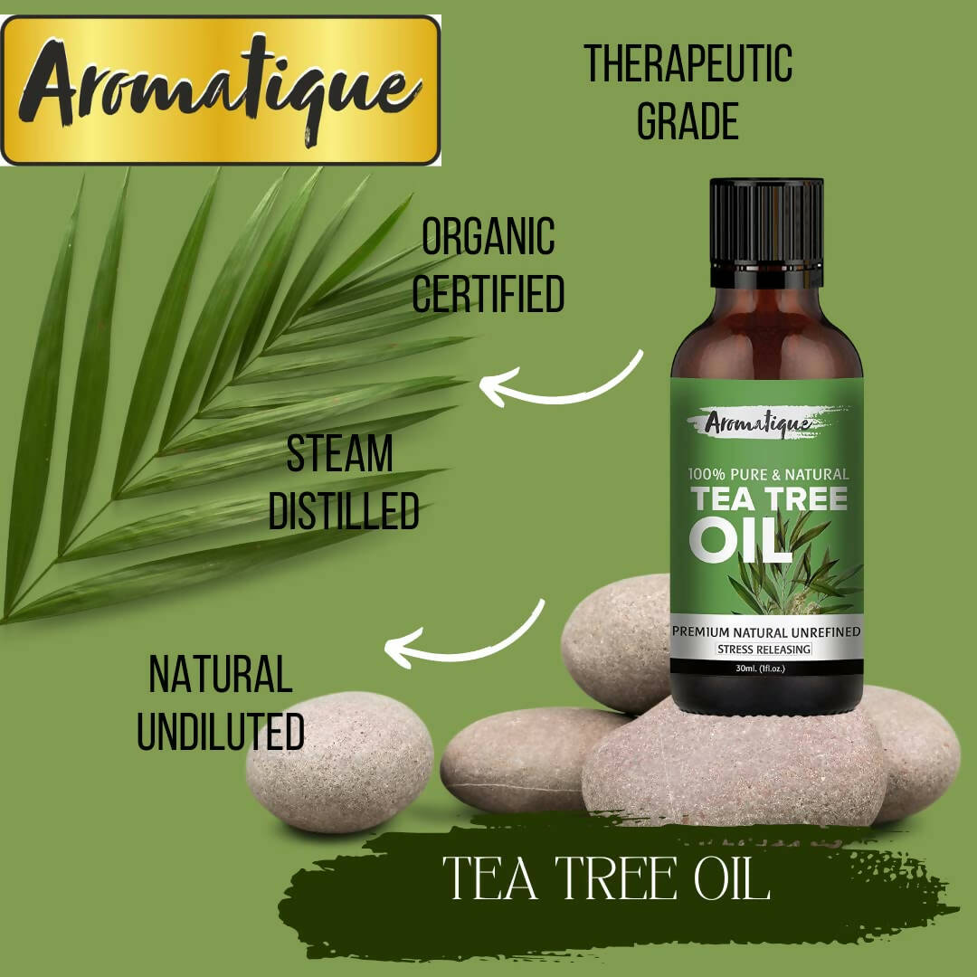 Aromatique Tea Tree Essential Oil for Skin Acne, Hair | Grocsy