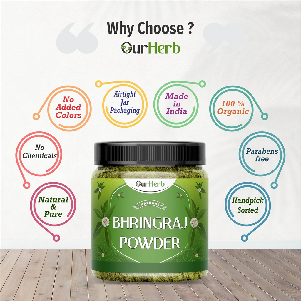 OurHerb Bhringraj Powder For Natural Hair Care | Grocsy