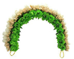 Green & White Rose Gajra | Grocsy