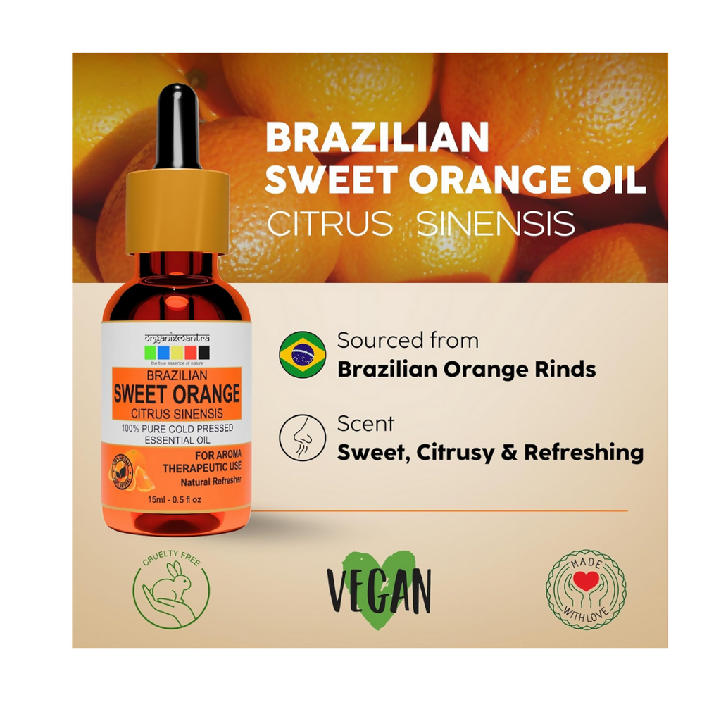 Organix Mantra Sweet Orange Essential Oil for Diffuser | Grocsy