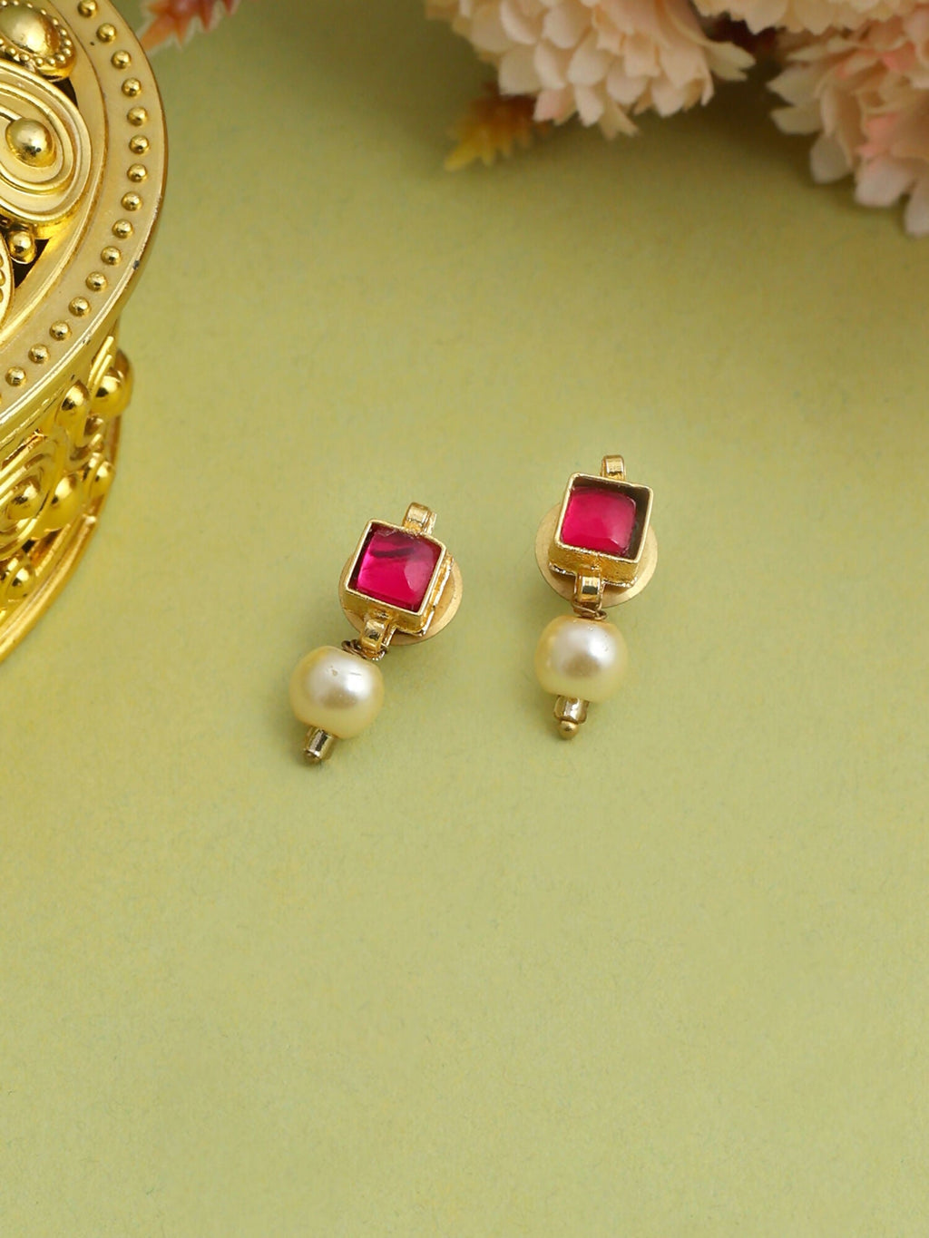 Ruby Raang Garnet Glamour Earrings | Grocsy