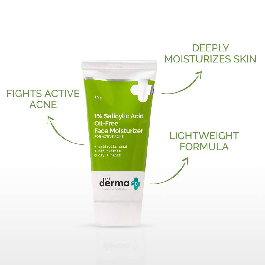 The Derma Co 1% Salicylic Acid Oil-Free Moisturizer For Active Acne | Grocsy