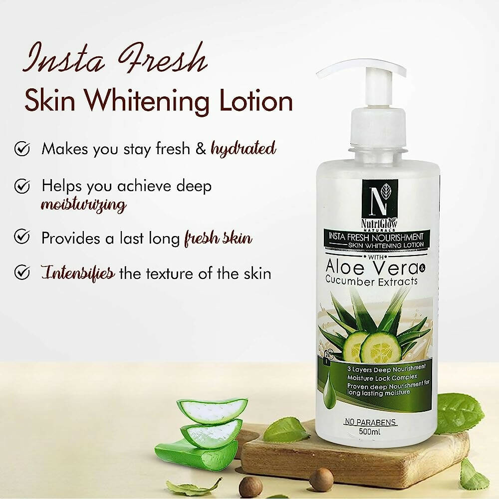 NutriGlow NATURAL'S Insta Fresh Nourishment Skin Whitening Lotion | Grocsy