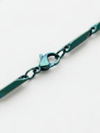 NVR Men's Handcrafted Green Rhodium Plated Chain | Grocsy