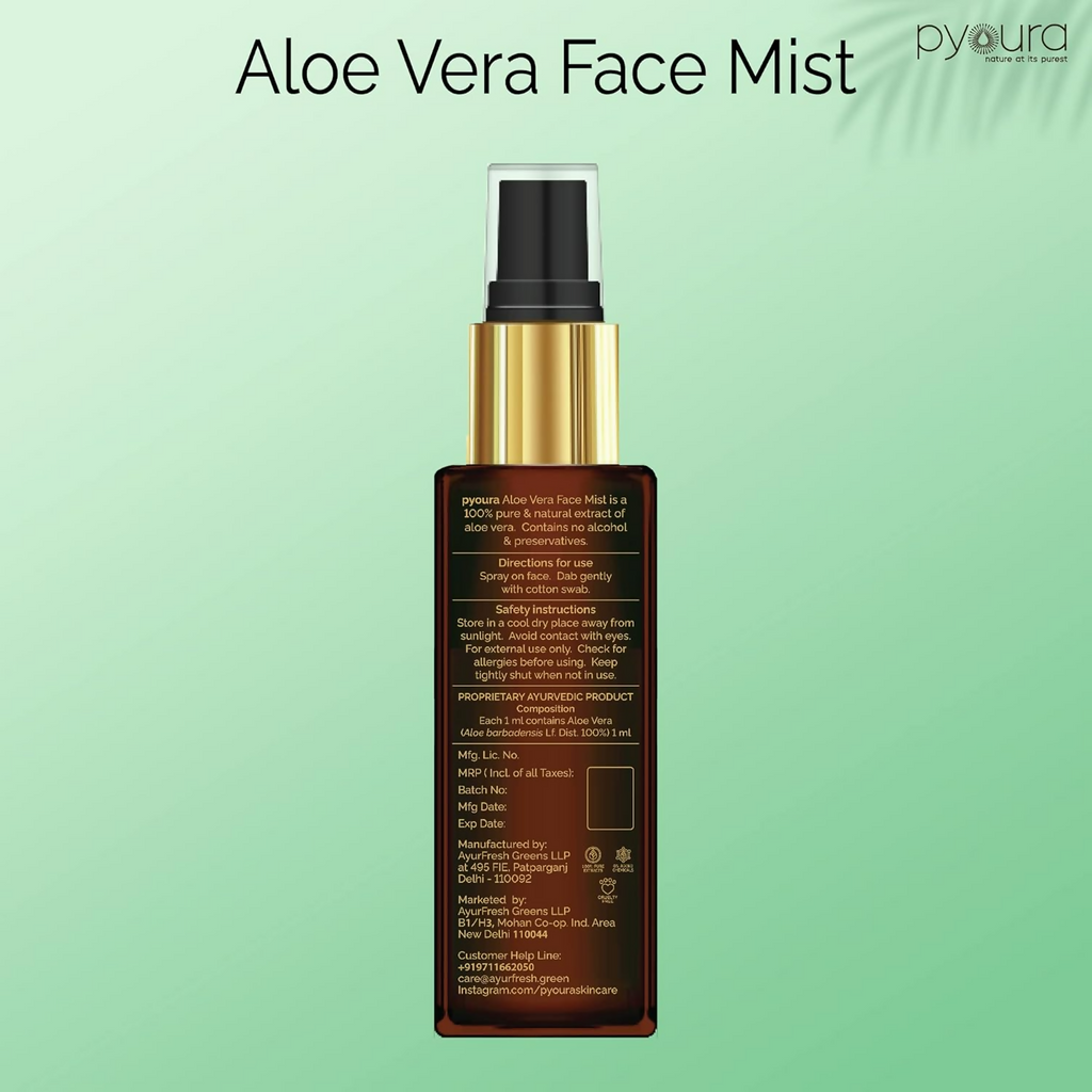 Pyoura Aloe Vera Hydrating No Gel Face Toner Mist | Grocsy