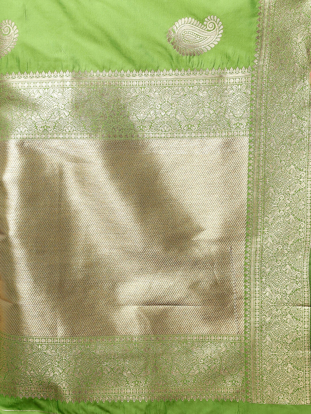 Lorenvalley Fashion Parotgreen Soft Silk Woven Design Gold Zari Weaving Saree | Grocsy