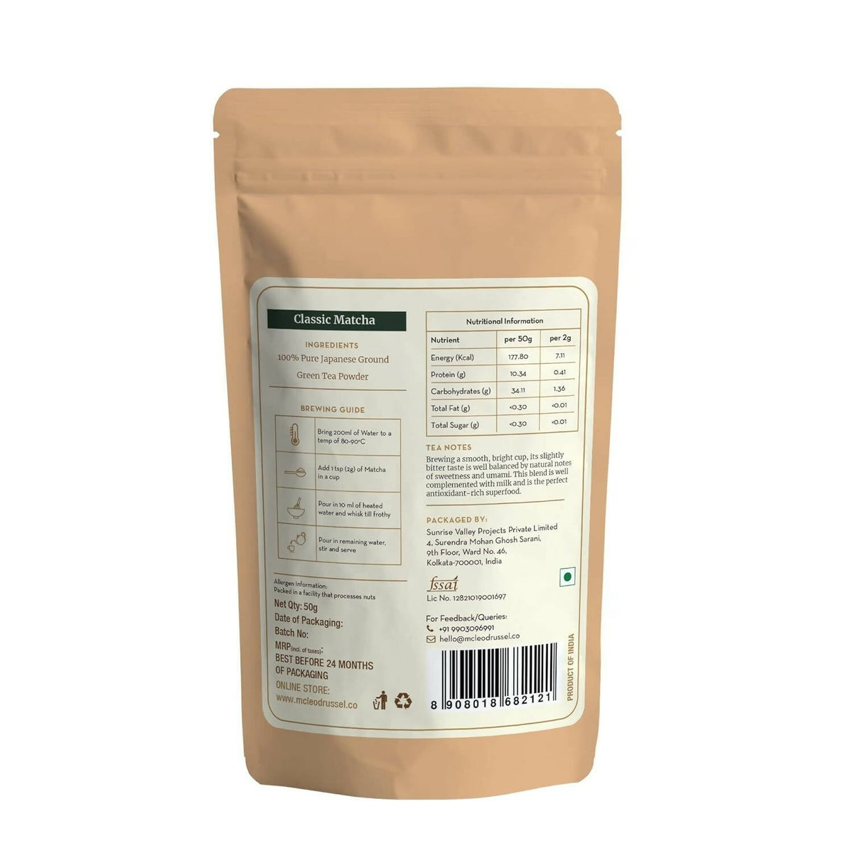 McLeod Russel 1869 Classic Matcha - 100% Pure Japanese Matcha Green Tea | Grocsy