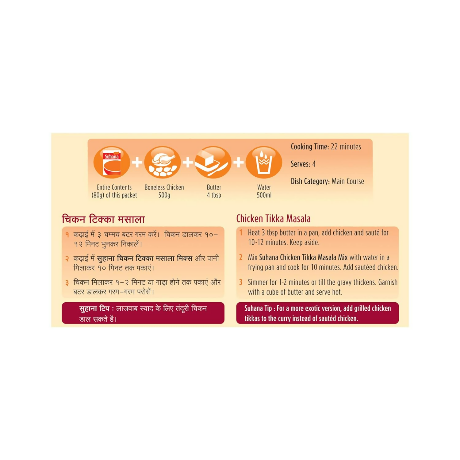 Suhana Chicken Tikka Pouch Spice Mix | Grocsy