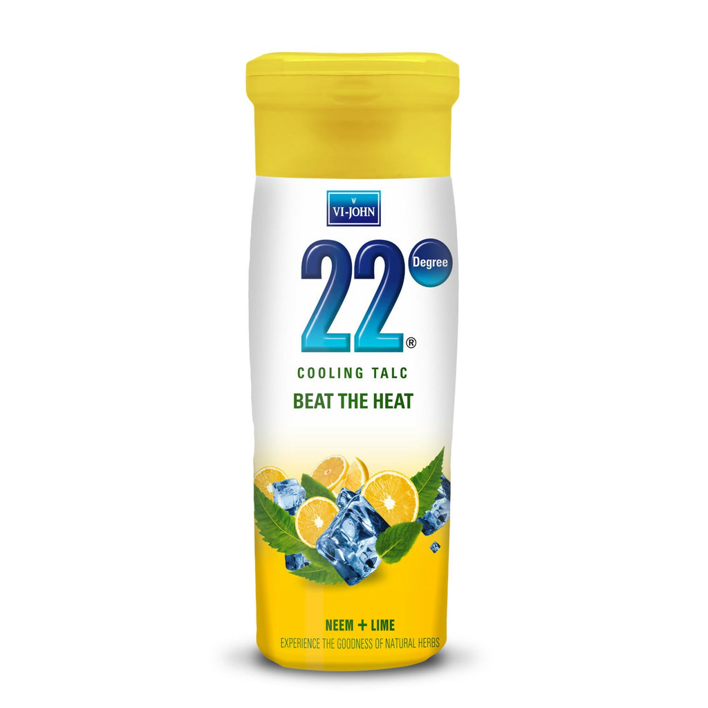 VI-JOHN 22 Degree Cooling Talc Beat the Heat Neem and Lime | Grocsy
