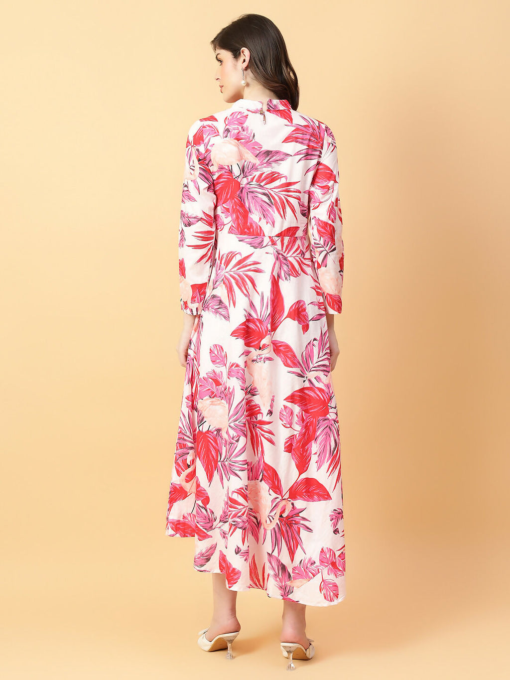Joban Fashion Red Cotton Printed & Hand Work Dress | Grocsy