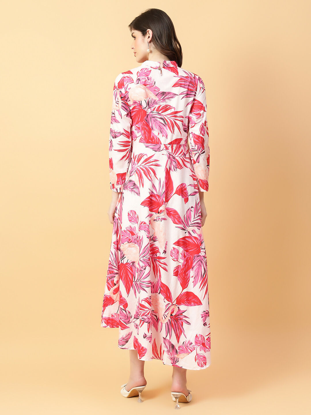 Joban Fashion Red Cotton Printed & Hand Work Dress | Grocsy