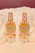 Pink Traditional Gold-Polished Meenakari Jhumka Jhumki Earrings Indian Jewellery For Women Girls By House of Ree - Swadesiicart