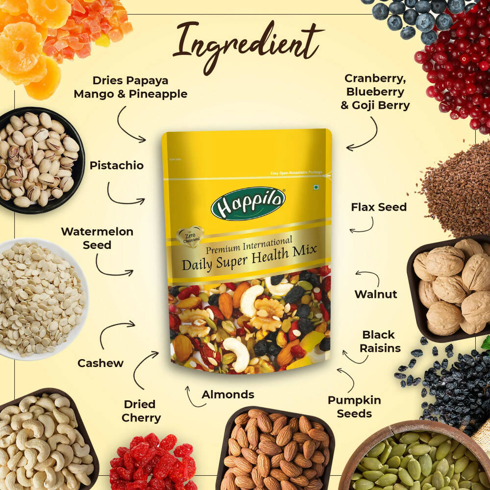 Happilo 100% Premium Daily Super Health Mix Snack | Grocsy