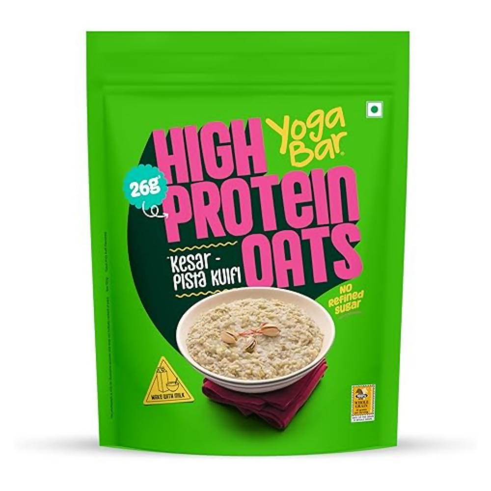 Yoga Bar High Protein Oats - Combo Flavors: Korean Fire, Mum's Masala, Dark Chocolate, Fruit Nuts Seeds, Kesar Pista Kulfi, Banana Creme, Filter Kappi | Grocsy