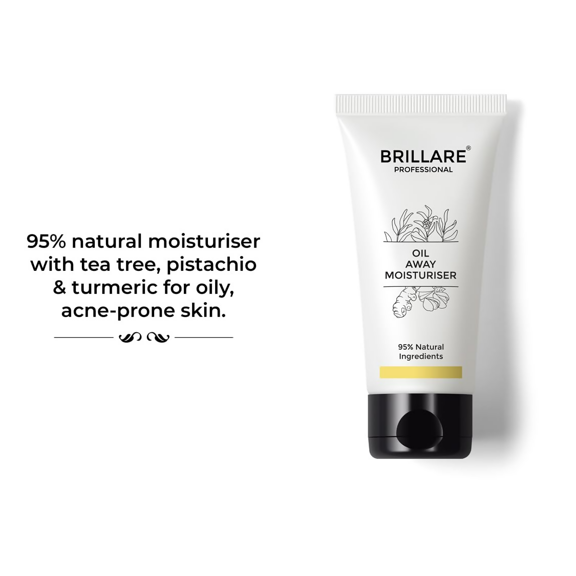 Brillare Oil Away Natural Moisturiser With Tea Tree and Turmeric For Oily | Grocsy