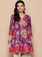 Ahalyaa Women's Traditional wear Tunic - Purple | Grocsy