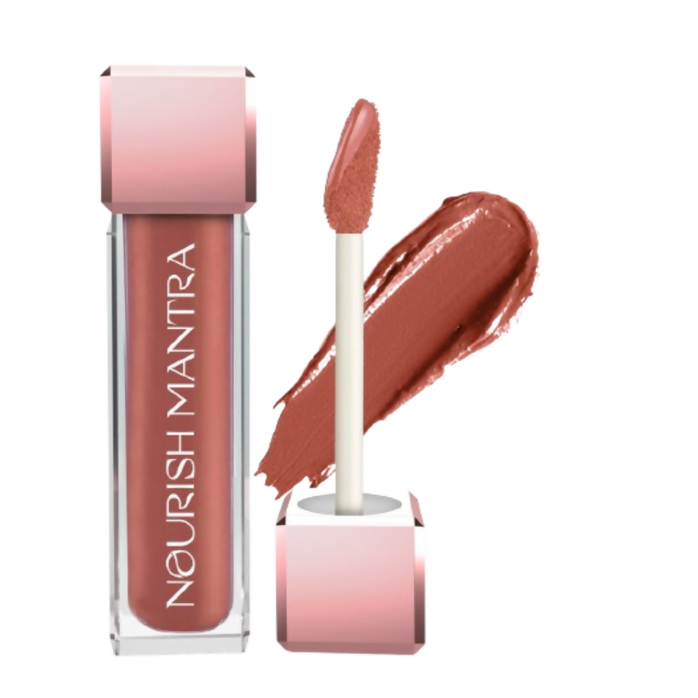 Nourish Mantra Liquid lipstick Creamy Matte with SPF / Water Proof, Smudge Proof Shade-Natkhat Berry | Grocsy