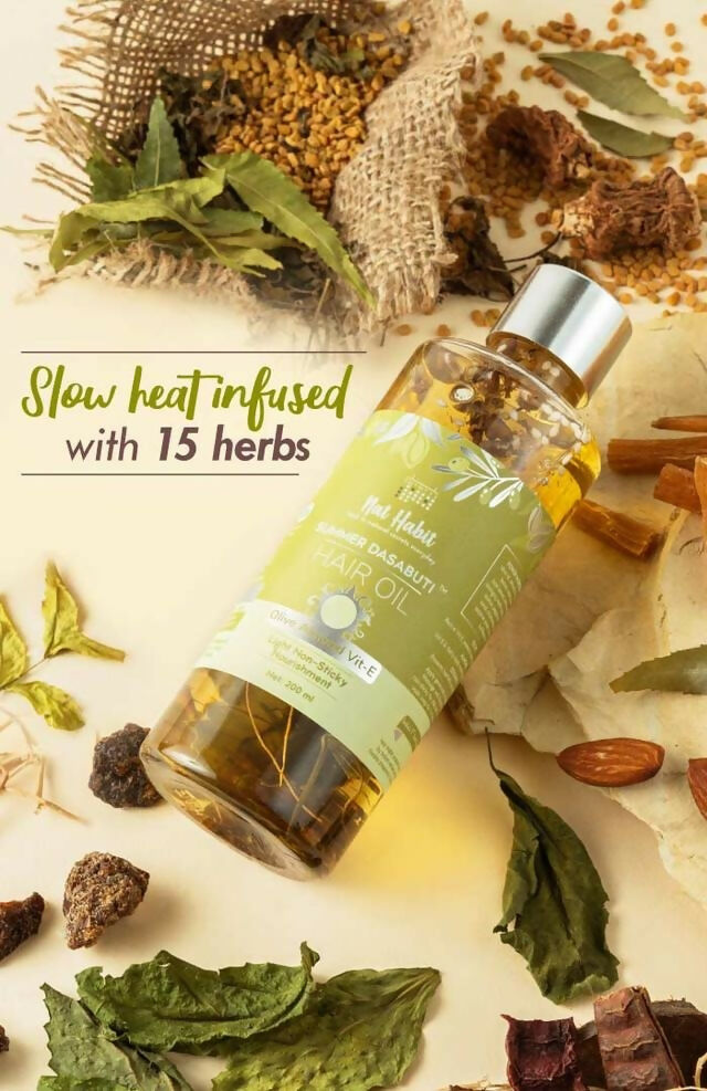 Nat Habit Olive Almond Vit-E Summer Hair Oil | Grocsy