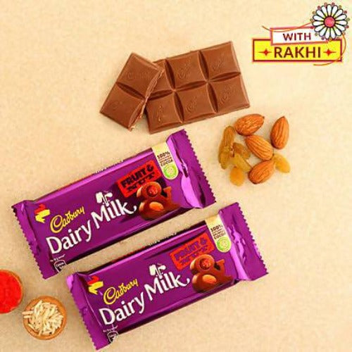 Krishna With Flute Rakhi and Fruit N Nut Chocolates | Grocsy
