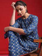 Indo Era Women Geometric Printed Thread Work Kurta | Grocsy