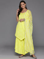 Ahalyaa Women's Traditional wear Kurta Set - Yellow | Grocsy