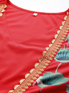 Ahalyaa Women's Traditional wear Ethnic Dress - Red | Grocsy