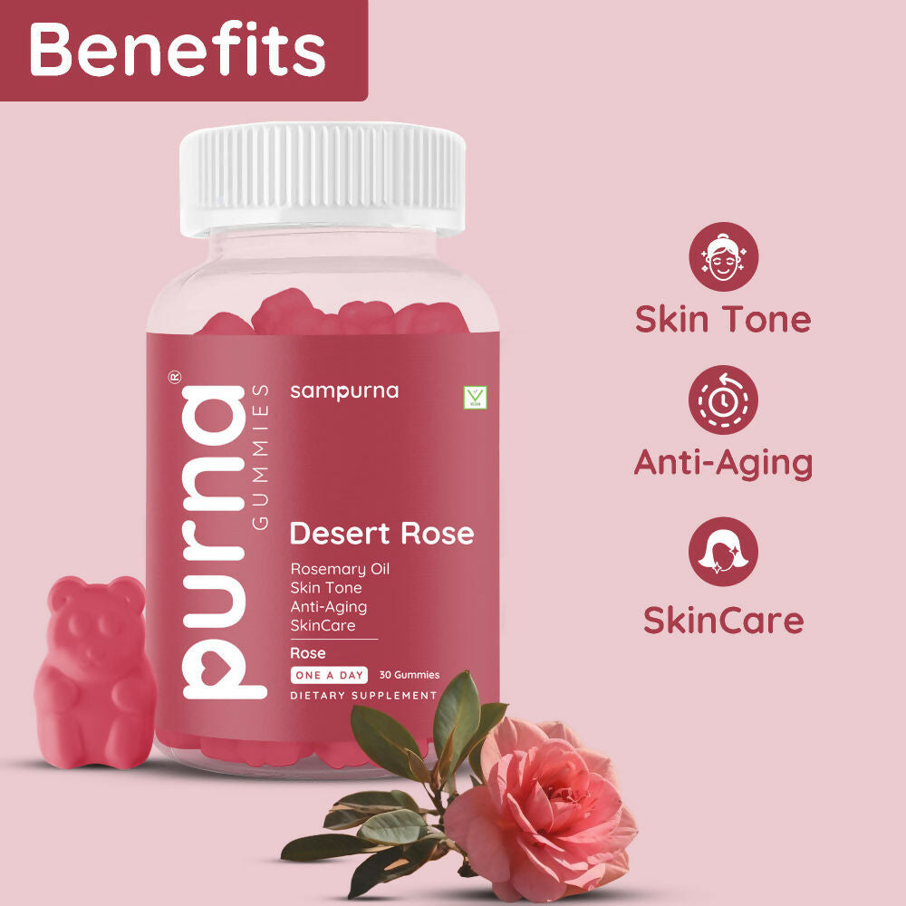 Purna Rosemary Oil Gummies - Rose | Grocsy