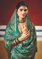 Joban Fashion Green Dull Moss Brasso Saree | Grocsy