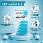 HealthAid Vitamin B12 1000 mcg Mega Strength Tablets - Limited Time Offer - Swadesiicart