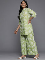 Ahalyaa Women's Traditional wear Co-ords - Green | Grocsy