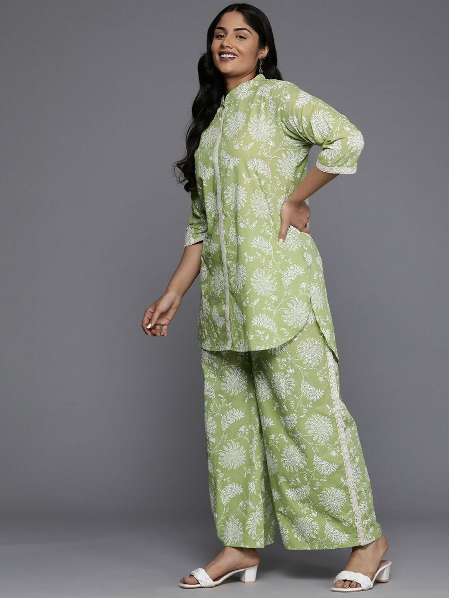 Ahalyaa Women's Traditional wear Co-ords - Green | Grocsy