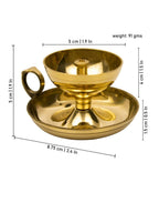 Spillbox Gold-Toned Brass Nandha Sampat Diya Pooja Essential | Grocsy