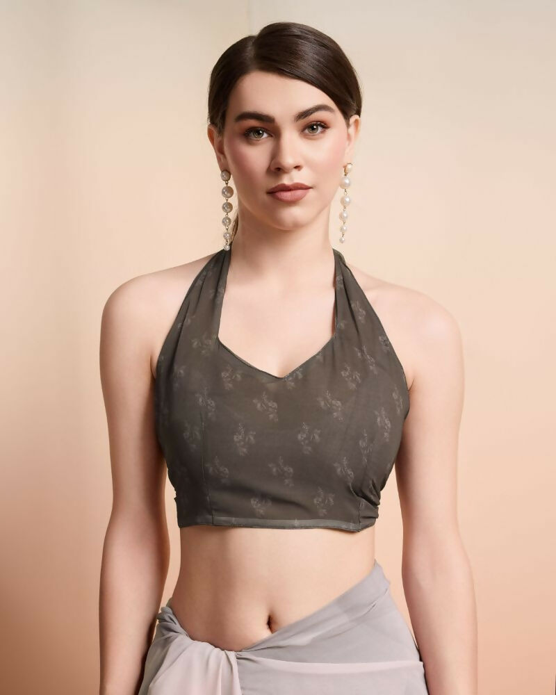 Grey Georgette Designer Printed Party Wear Saree - Cinderella | Grocsy
