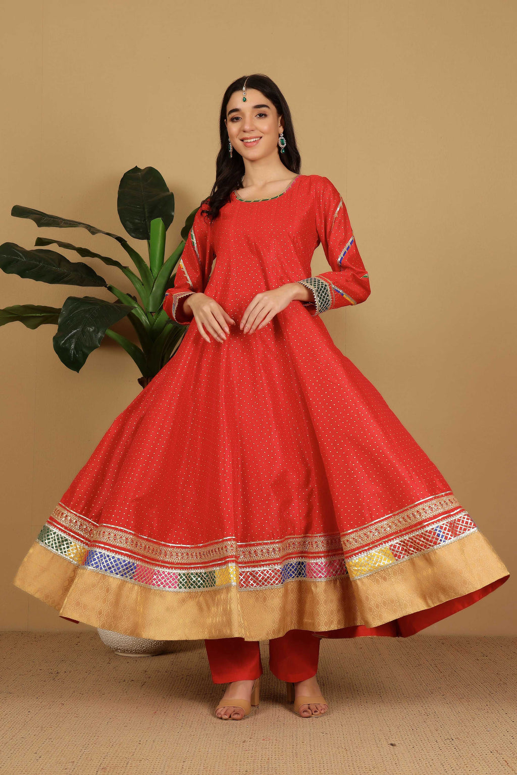 Joban Fashion Red Silk Lehenga Set | Grocsy