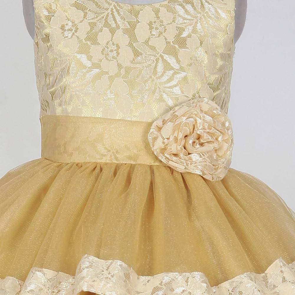 Asmaani Baby Girl's Off White Colour Satin A-Line Maxi Full Length Dress (AS-DRESS-22111) | Grocsy