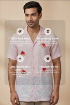 Melon — White Embroidered Linen Shirt by Hilo Design | Grocsy