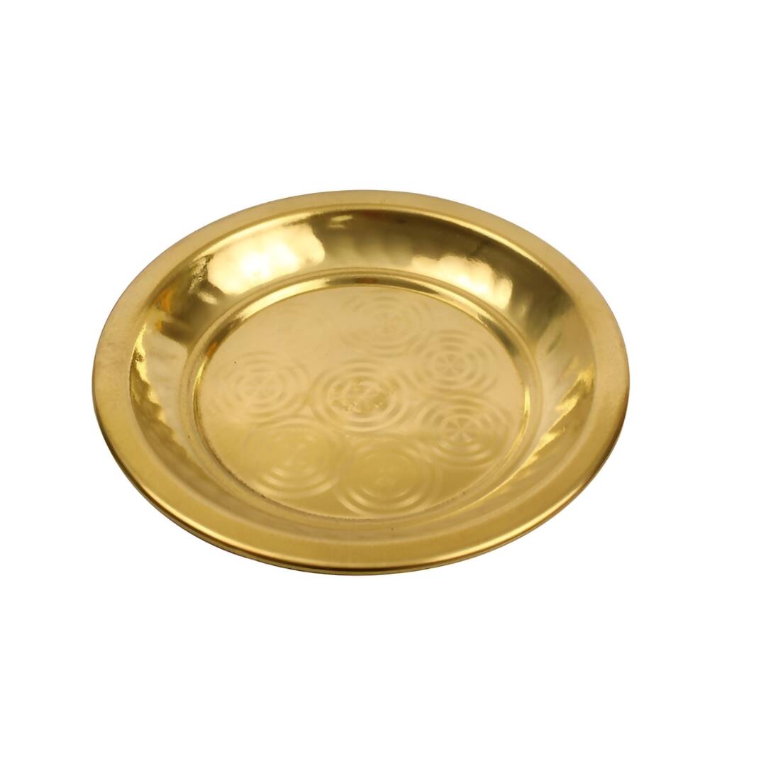 Spillbox Gold-Toned Brass Ring Thali Pooja Essential | Grocsy