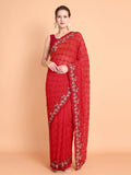 Vamsee Ammelia Red Georgette Saree | Grocsy