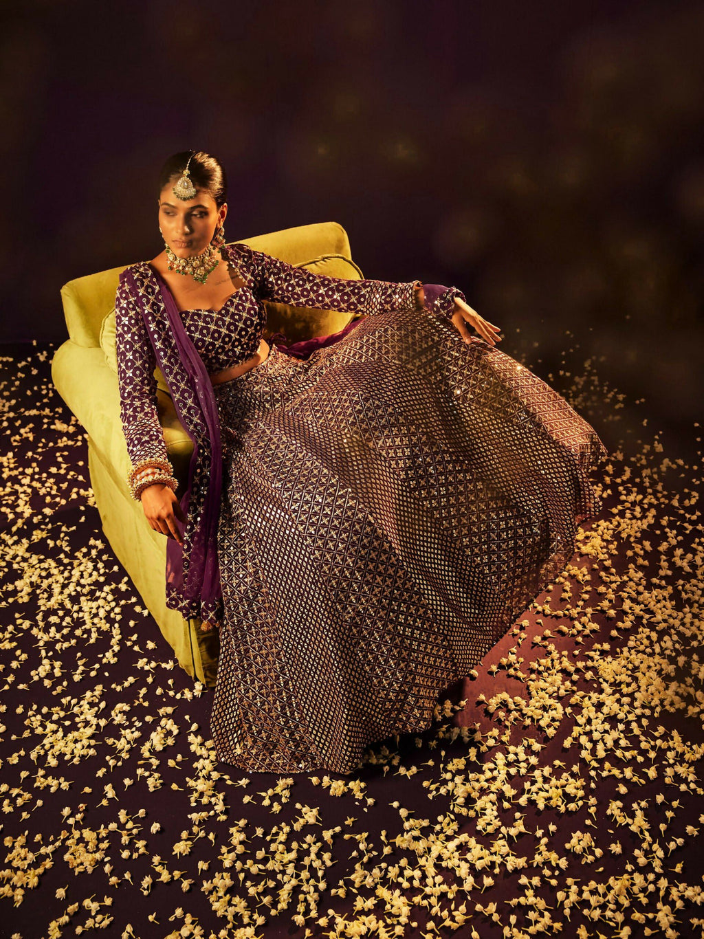 Lehenga Mart Designer Indian Wedding Lehenga Choli-Wine | Grocsy