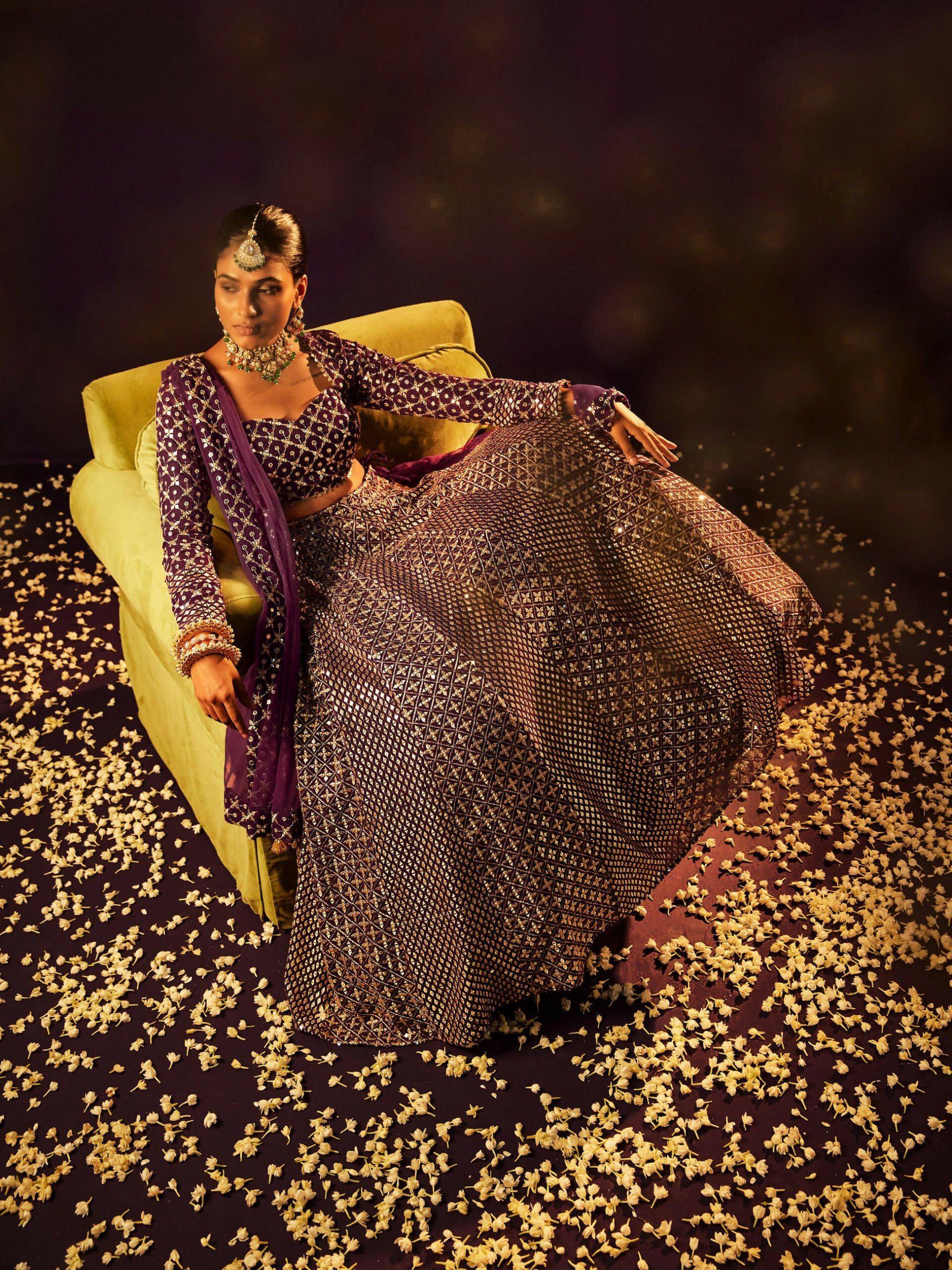 Lehenga Mart Designer Indian Wedding Lehenga Choli-Wine | Grocsy