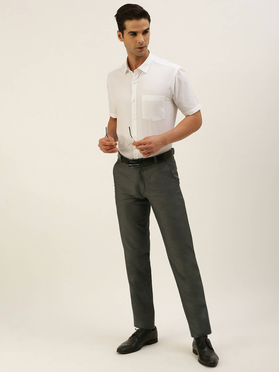 Ramraj Cotton Mens Half Sleeve White Shirt Plus Size - Minister Cotton | Grocsy