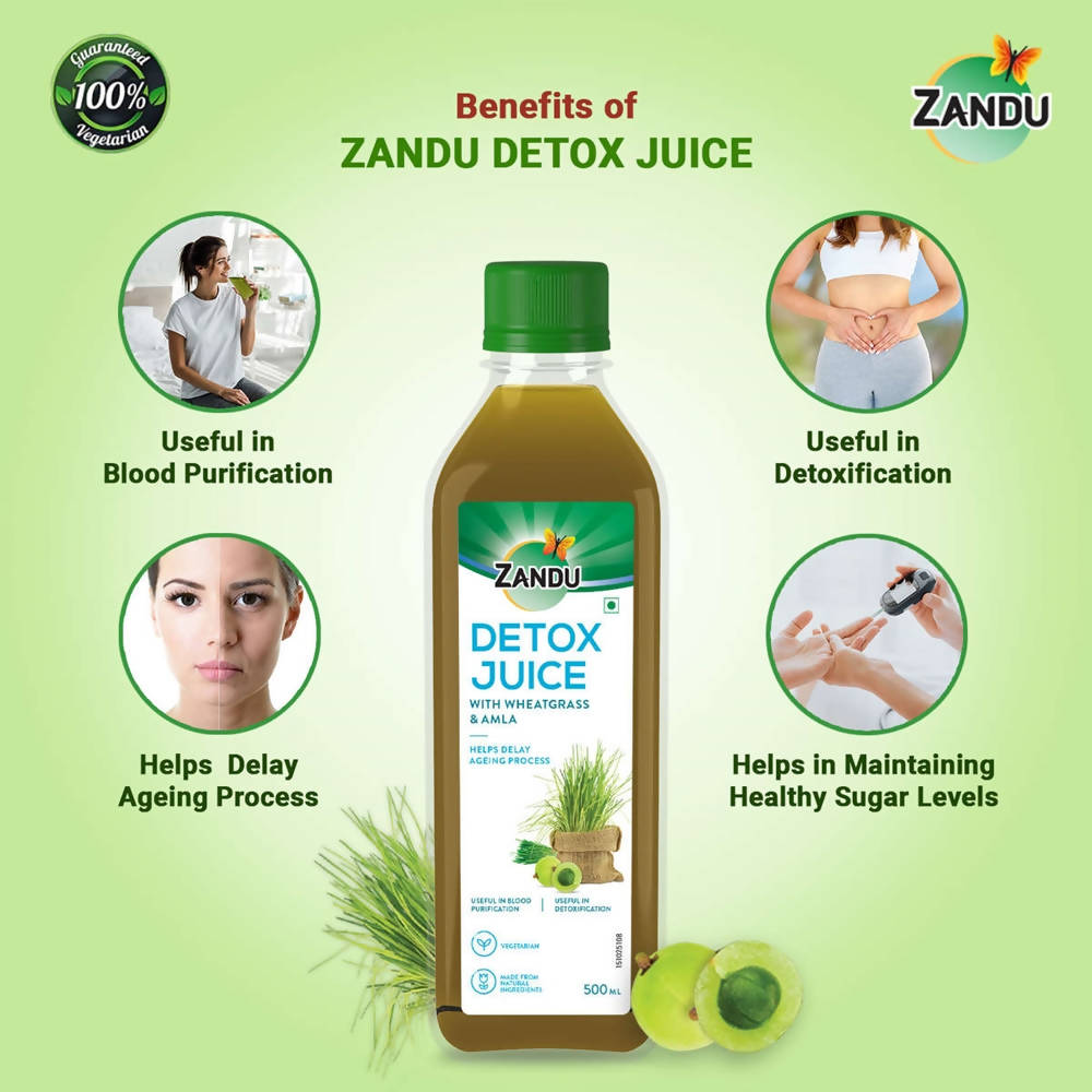 Zandu Detox Juice with Wheatgrass & Amla | Grocsy