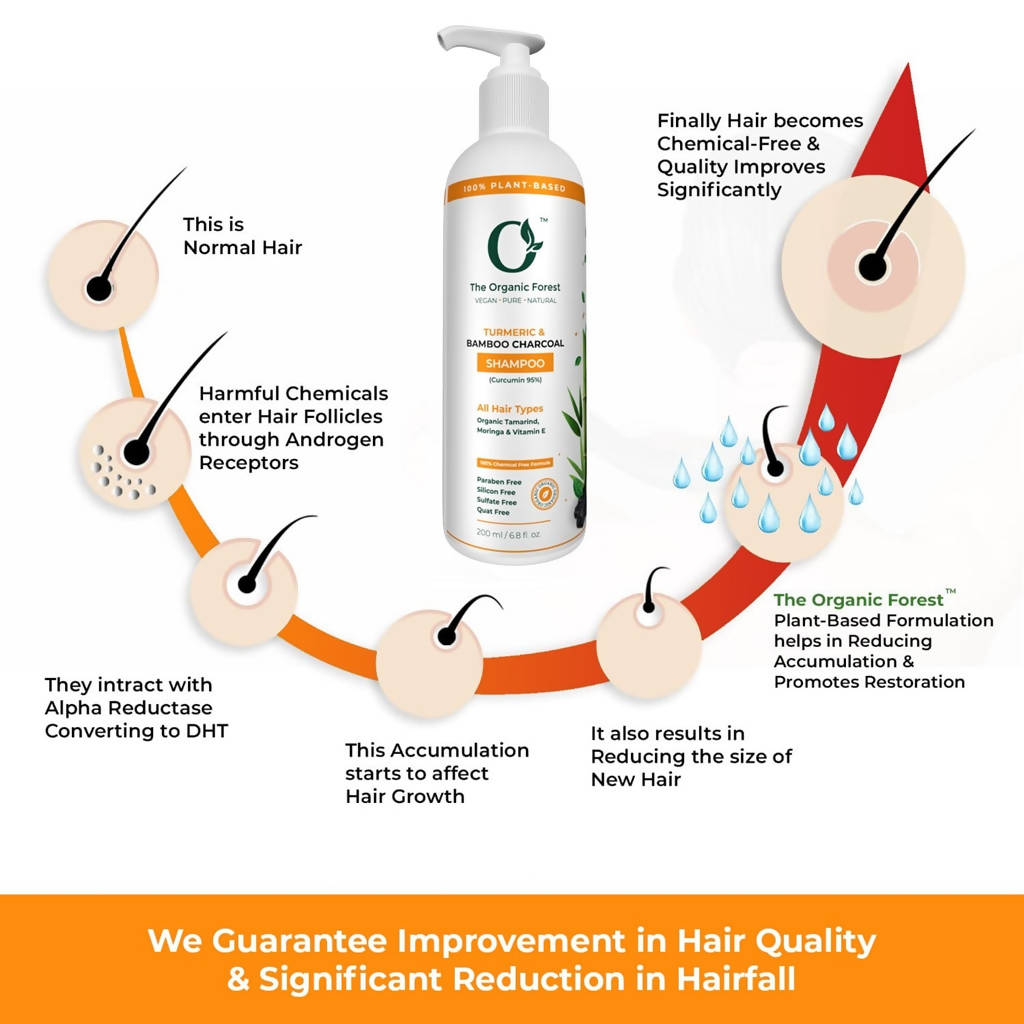 The Organic Forest Turmeric & Bamboo Charcoal Shampoo | Grocsy