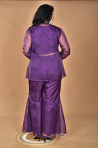Morchari Women Hand Embroidery Crop Top-Purple | Grocsy