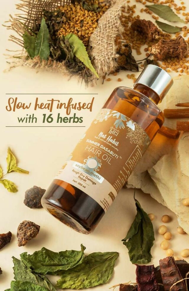 Nat Habit Soybean Methi Summer Hair Oil | Grocsy